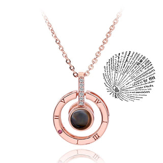 Projection Necklace 100 Languages I Love You Pendant Jewelry For Lover Girlfriend 2023 Trendy Couple Romantic Cute Accessories ALODIA STORE