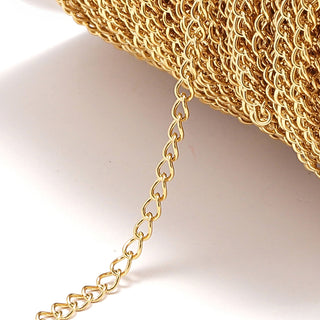 No Fade 2Meters Stainless Steel Chains for Jewelry Making DIY Necklace Bracelet Accessories Gold Chain Lips Beads Beaded Chain ALODIA STORE