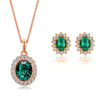 Exquisite Double Heart Necklace Earrings Bracelet Jewelry Set Charm Ladies Jewelry Fashion Bridal Accessory Set Romantic Gifts ALODIA STORE
