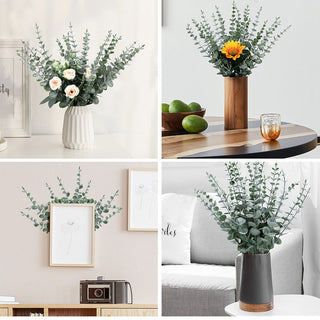Artificial Plants Plastic Eucalyptus Leaves Green Branch For Home Garden Decor Wedding Christmas Decoration Wreaths Fake Flowers ALODIA STORE