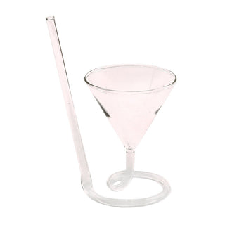 Transparent Glass Spiral Cocktail Glasses Long Tail Vampire Glasses Straw Glasses For Martini Champagne Party Bar Supplies ALODIA STORE