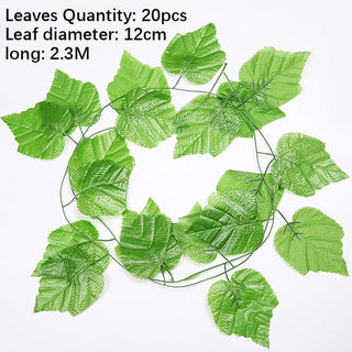 Artificial Plant Vines Wall Hanging Rattan Leaves Branches Outdoor Garden Home Decoration Plastic Fake Silk Leaf Green Plant Ivy ALODIA STORE