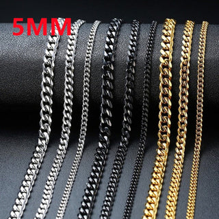 Fashion New Figaro Chain Necklace For Men Punk Silver Color Stainless Steel Long Necklace Men Hip Hop Jewelry Gift ALODIA STORE