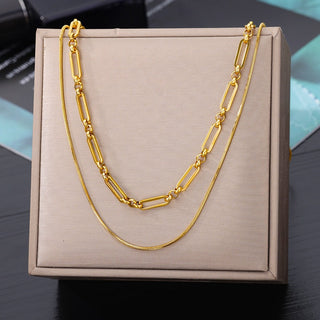 Stainless Steel Geometry Star Moon Butterfly Pendant Multilayer Chain Choker Necklace For Women Wedding Accessories Dropshipping ALODIA STORE
