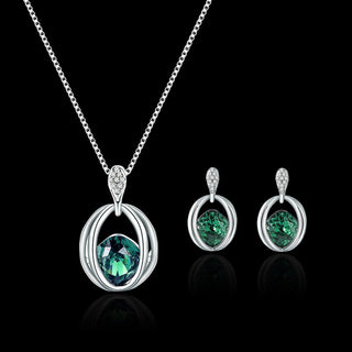 Exquisite Double Heart Necklace Earrings Bracelet Jewelry Set Charm Ladies Jewelry Fashion Bridal Accessory Set Romantic Gifts ALODIA STORE