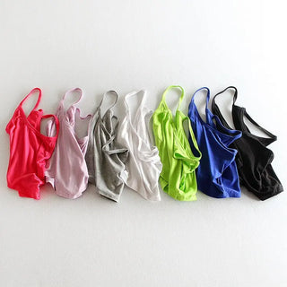 Vest Check Render Short Top Sexy Women Sleeveless U Croptops Tank Tops Running Vest Crop Tops Vests Sports Wear for Women Gym ALODIA STORE