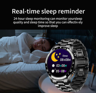 LIGE 2022 Full Circle Touch Screen Steel Band Luxury Bluetooth Call Men Smart Watch Waterproof Sport Activity Fitness Watch+Box ALODIA STORE