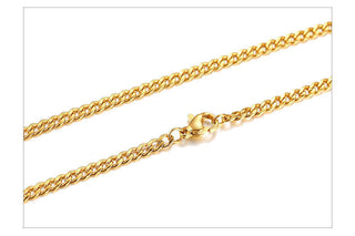 Vnox Men's Cuban Link Chain Necklace Stainless Steel Black Gold Color Male Choker colar Jewelry Gifts for Him ALODIA STORE