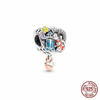 new 100% 925 sterling silver disney charm of ley 925 Chain Beaded Suitable For Ladies Original Pandora Bracelet DIY Jewelry ALODIA STORE