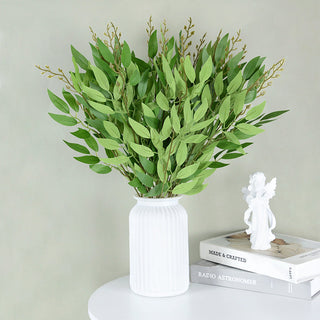 Silk Artificial Willow Bouquet Fake Green Leaves for Wedding Home Garden Vase Decoration Jungle Party DIY Plants Wreath ALODIA STORE