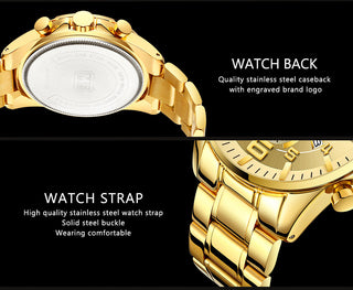 MINI FOCUS Watches Mens Top Brand Luxury Gold Watch Calendar Waterproof Chronograph Multifunction Business relogio masculino New ALODIA STORE