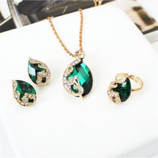 Exquisite Double Heart Necklace Earrings Bracelet Jewelry Set Charm Ladies Jewelry Fashion Bridal Accessory Set Romantic Gifts ALODIA STORE
