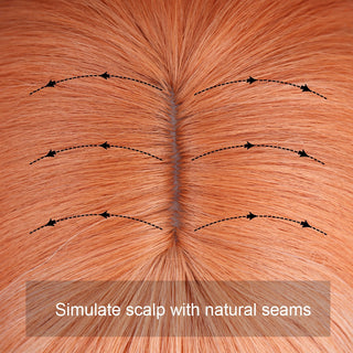 WERD Short Orange Straight Bob Wig Synthetic Wigs For Women With Bangs Daily Cosplay Hair Heat Resistant ALODIA STORE