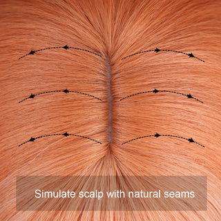 WERD Short Orange Straight Bob Wig Synthetic Wigs For Women With Bangs Daily Cosplay Hair Heat Resistant ALODIA STORE
