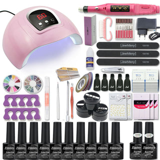 Nail Set with Nail Lamp Manicure Set 40/30/20/10 Color UV Polish ALODIA STORE