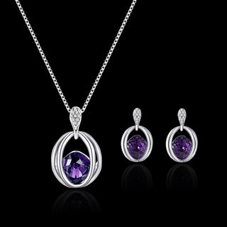 Exquisite Double Heart Necklace Earrings Bracelet Jewelry Set Charm Ladies Jewelry Fashion Bridal Accessory Set Romantic Gifts ALODIA STORE