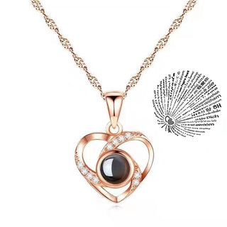 Projection Necklace 100 Languages I Love You Pendant Jewelry For Lover Girlfriend 2023 Trendy Couple Romantic Cute Accessories ALODIA STORE