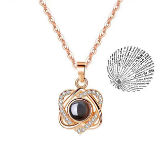 Projection Necklace 100 Languages I Love You Pendant Jewelry For Lover Girlfriend 2023 Trendy Couple Romantic Cute Accessories ALODIA STORE