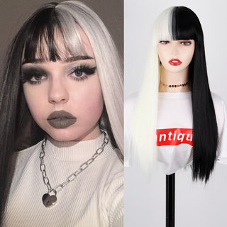 Lolita synthetic Wig Pink Wig Blonde wig Long Streight hair With Bangs Natural wigs For women hair Cosplay Wig ALODIA STORE