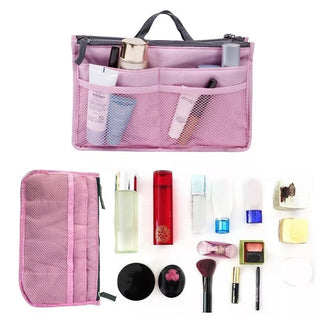 Nylon Cosmetic Bags For Women Tote Insert Double Zipper Makeup ALODIA STORE