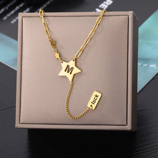 Stainless Steel Geometry Star Moon Butterfly Pendant Multilayer Chain Choker Necklace For Women Wedding Accessories Dropshipping ALODIA STORE