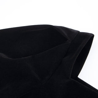 Mnealways18 Evening Puff Sleeve Women Velvet Dress Winter Black Sexy Bodycon Dress Square Collar Mini Party Dresses Elegant 2023 ALODIA STORE