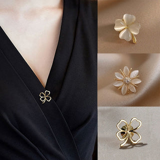 Fashion Brooch Set Flower Bow Brooches for Women Metal Anti-glare Lapel Pin Fixed Clothes Pins Sweater Coat Clothing Accessories alodia store