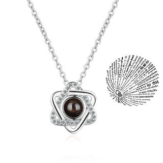 Projection Necklace 100 Languages I Love You Pendant Jewelry For Lover Girlfriend 2023 Trendy Couple Romantic Cute Accessories ALODIA STORE