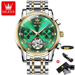 OLEVS Original Watch For Men Automatic Mechanical Watch Top Brand Luxury Tourbillon Wristwatch Classic Male Black Watches  6607 ALODIA STORE