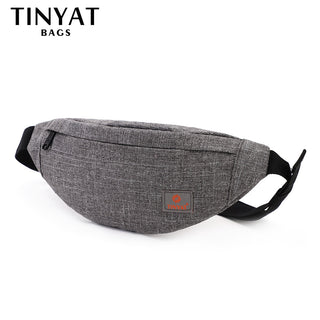 TINYAT Male Men Waist Bag Pack Casual Functional Money ALODIA STORE