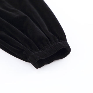 Mnealways18 Evening Puff Sleeve Women Velvet Dress Winter Black Sexy Bodycon Dress Square Collar Mini Party Dresses Elegant 2023 ALODIA STORE