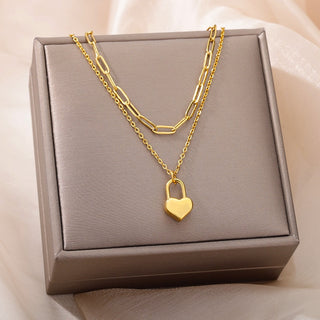 Stainless Steel Geometry Star Moon Butterfly Pendant Multilayer Chain Choker Necklace For Women Wedding Accessories Dropshipping ALODIA STORE