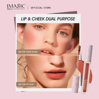 IMAGIC New12-Color Liquid Lipstick Matte Makeup Lips Silky-Smooth Long-Lasting Gloss High Pigment Lip&Cheek Waterproof Lip Mud ALODIA STORE