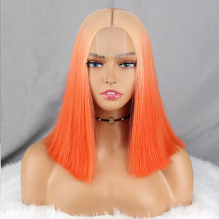 Green Short Bob Wig With Bangs for Women Shoulder Length Synthetic Wigs Cosplay Party Daily Lolita Natural Hair Black Pink Red ALODIA STORE