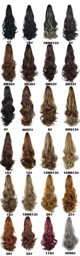 Synthetic 22inch Claw Clip Ponytail Hair Extension Wavy Ponytail Synthetic Ponytail Hair Clip For Women Pony Tail Hairpiece ALODIA STORE