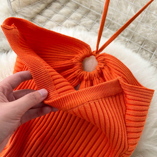 Halter Crochet Bodycon Dress ALODIA STORE