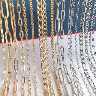 No Fade 2Meters Stainless Steel Chains for Jewelry Making DIY Necklace Bracelet Accessories Gold Chain Lips Beads Beaded Chain ALODIA STORE