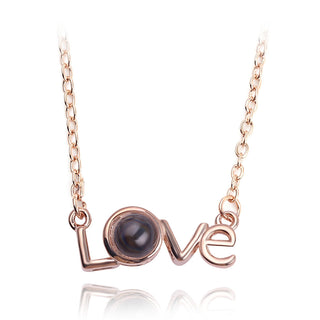 Projection Necklace 100 Languages I Love You Pendant Jewelry For Lover Girlfriend 2023 Trendy Couple Romantic Cute Accessories ALODIA STORE