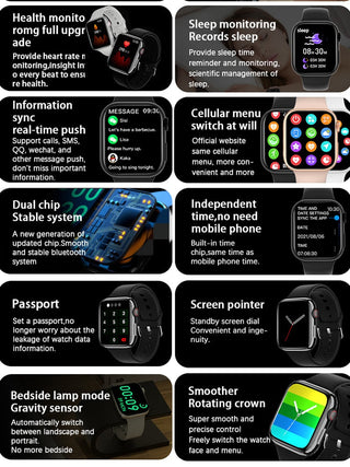 2023 Smart Watch Women Series 8 2.0 " Screen Bluetooth Call Heart Rate Blood Pressure Men Smartwatch for Apple Watch IWO Watch 8 ALODIA STORE