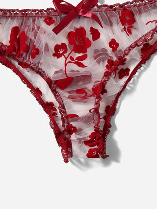 Leechee New Lingerie Set Floral Full Cup Bra For Women Fashion Mesh Sexy Underwear Intimate Lingerie Ruffles Bra And Panty Set ALODIA STORE
