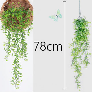 Artificial Plant Vines Wall Hanging Rattan Leaves Branches Outdoor Garden Home Decoration Plastic Fake Silk Leaf Green Plant Ivy ALODIA STORE