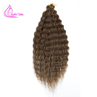 Synthetic Curly Braids  Water Wave 22 30 Inch Long Crochet Hair Ombre Brown Blonde Pink Deep Wave Braiding Hair Extensions ALODIA STORE