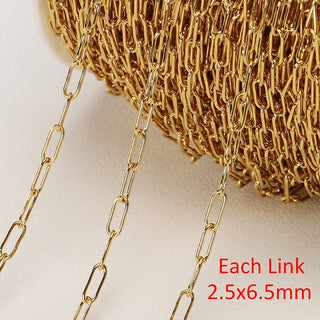 No Fade 2Meters Stainless Steel Chains for Jewelry Making DIY Necklace Bracelet Accessories Gold Chain Lips Beads Beaded Chain ALODIA STORE