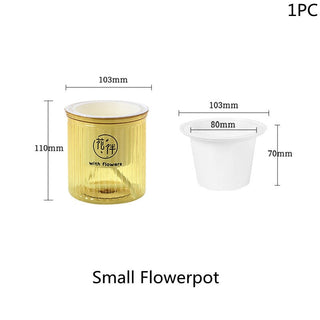 Self Watering Planter Pots Mini Round Design Succulent Plant Pot Indoor Home Garden Modern Decorative Pot Garden Supplies FU ALODIA STORE