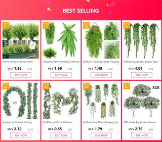 Artificial Vine Plants Hanging Ivy Green Leaves Garden Decoration Garland Grape Without Pot Fake Greenery Plant Home Accessories ALODIA STORE