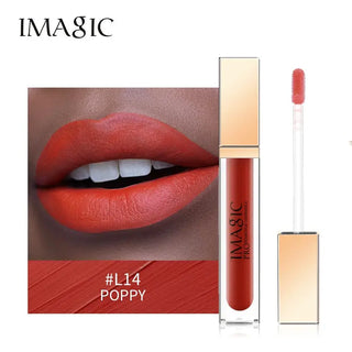 IMAGIC Lipgloss Matte 20 Colors Lip Gloss Velvety Lipstick Liquid Matte Waterproof Lip Tint Full & rich Sexy Lip Makeup Cosmetic ALODIA STORE