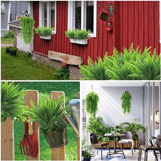 Hanging Plants Artificial Greenery Hanging Fern Grass Plants Green Wall Plant Silk Artificial Hedge Large Home Decor Garden ALODIA STORE