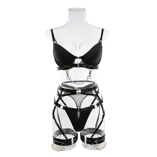 MIRABELLE Padded Lingerie For Women Sexy porn Underwear Women Body Fine Bra and Panty Set Luxury Garter With Chain Bilizna Set ALODIA STORE