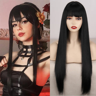 Lolita synthetic Wig Pink Wig Blonde wig Long Streight hair With Bangs Natural wigs For women hair Cosplay Wig ALODIA STORE