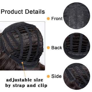 Short Hair Blonde Wigs Afro Kinky Curly Wig With Bangs For Black Women Cosplay Lolita Synthetic Natural Glueless Brown Mixed ALODIA STORE